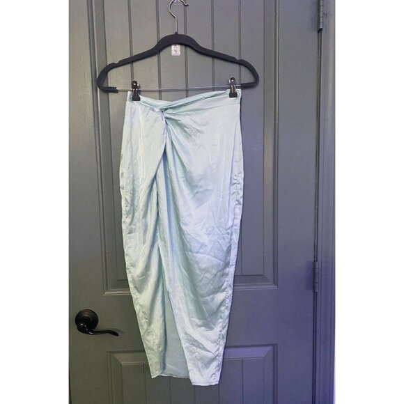 Missguided COORD FRONT SPLIT MIDAXI Blue SKIRT SATIN Size UK 6 US 2 NWT - Picture 1 of 9